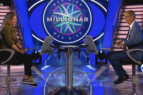 "Wer wird Millionär?"-Kandidatin Fabienne Liese und Günther Jauch