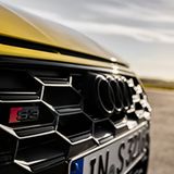 Die schwarzen Waben im Kühlergrill passen zum Auto