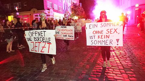 Demonstration von Sex-Arbeiterinnen im Sommer auf St. Pauli