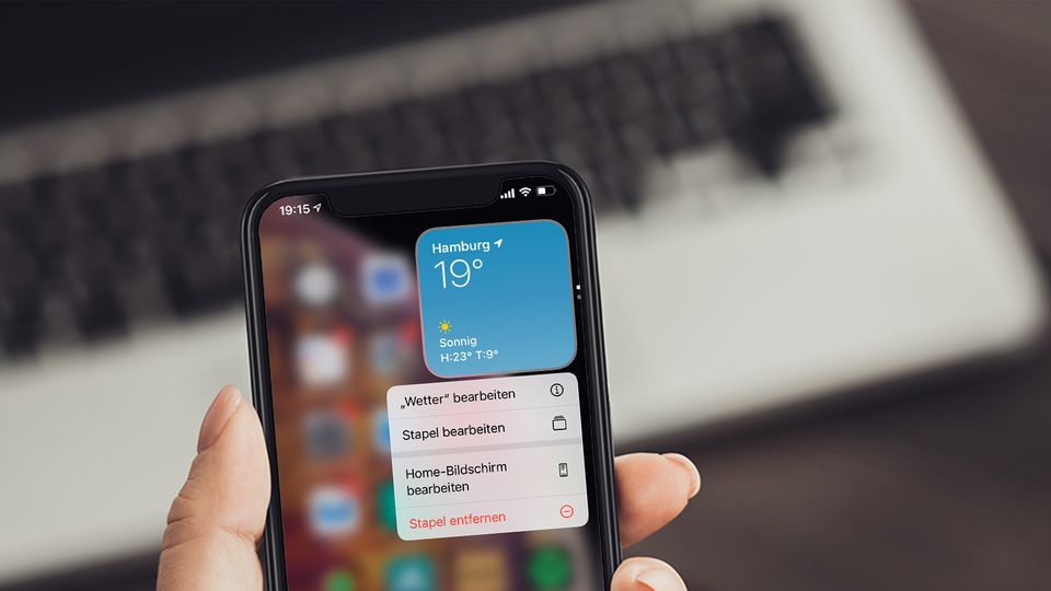 Update: Hält man die Widget-Kachel gedrückt, erscheint in iOS 14 ein Untermenü Hält man die Widget-Kachel gedrückt, erscheint in iOS 14 ein Untermenü