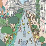 Eine Stadt für die Bürger und nicht für die Autos – das verspricht Anne Hidalgo. In ihrem Projket haben Fußgänger und Radfahrer absolute Vorfahrt und das Auto wird zum langsamsten Verkehrsmittel. Die Breite der Fahrbahn wird auf die Dimension zurückgeschraubt, die bei der Planung der Stadtviertel vorgesehen war.