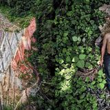 Rechts: Julián; Links: eine Straße durch ein Waldgebiet