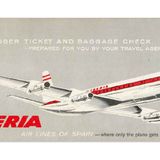 Iberia, Spanien, 1969  Ein optischer Klassiker ist dieses Ticket mit dem Abbild einer Douglas DC-8, dem damals von Iberia verwendeten Langstreckenflugzeug, ehe die Boeing 747 zum Einsatz kam.