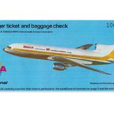 BWIA, Trinidad und Tobago., 1991  Das Kürzel stand für West Indies Airways, eine Gesellschaft, die 1940 und bis Ende 2006 vor allem in der Karibik flog. Auf Langstrecken auch nach Nordamerika und Europa kam die abgebildete Lockheed Tristar zum Einsatz.