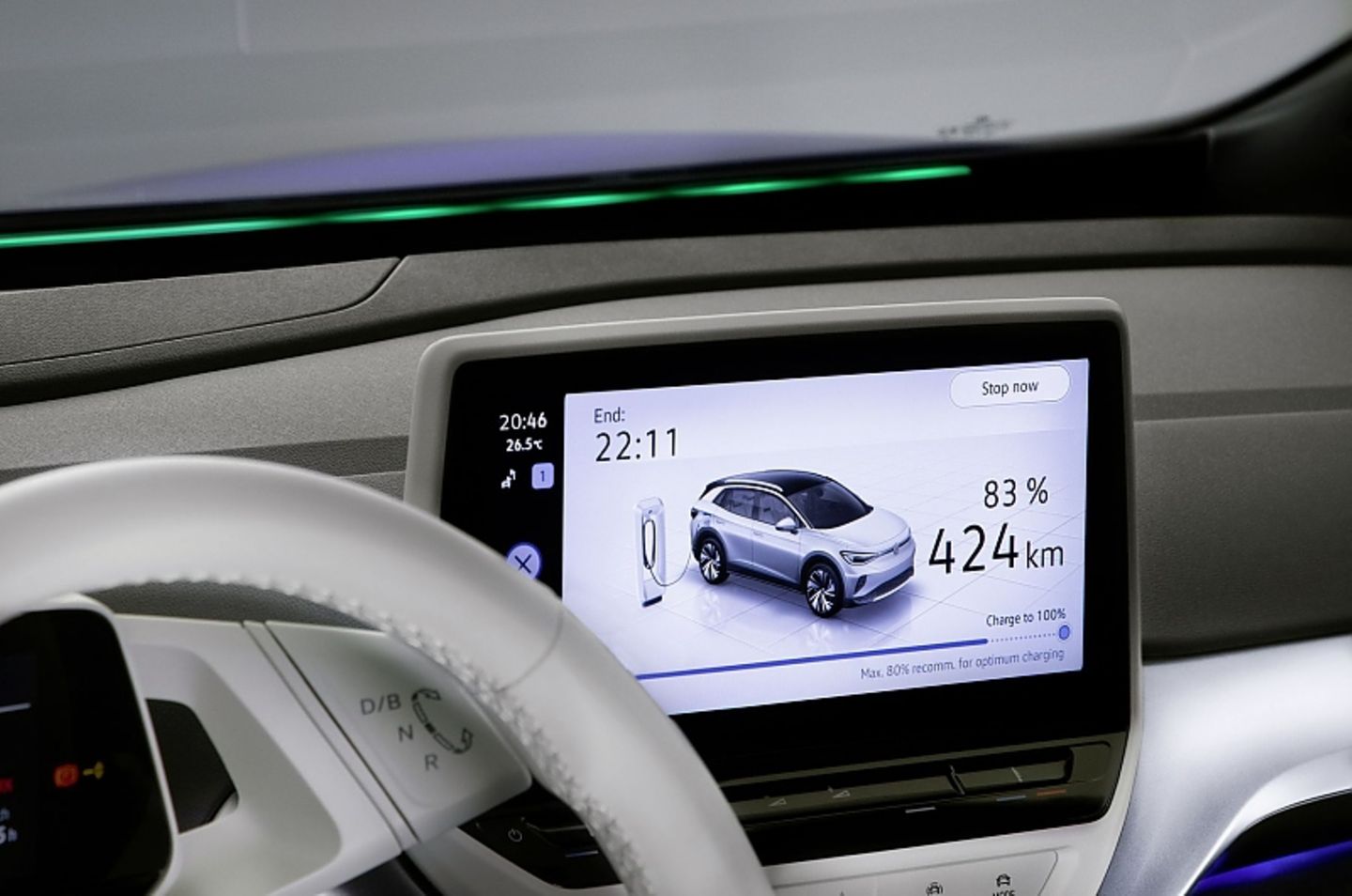 Beim VW ID.4 1st ist das Display zehn Zoll groß