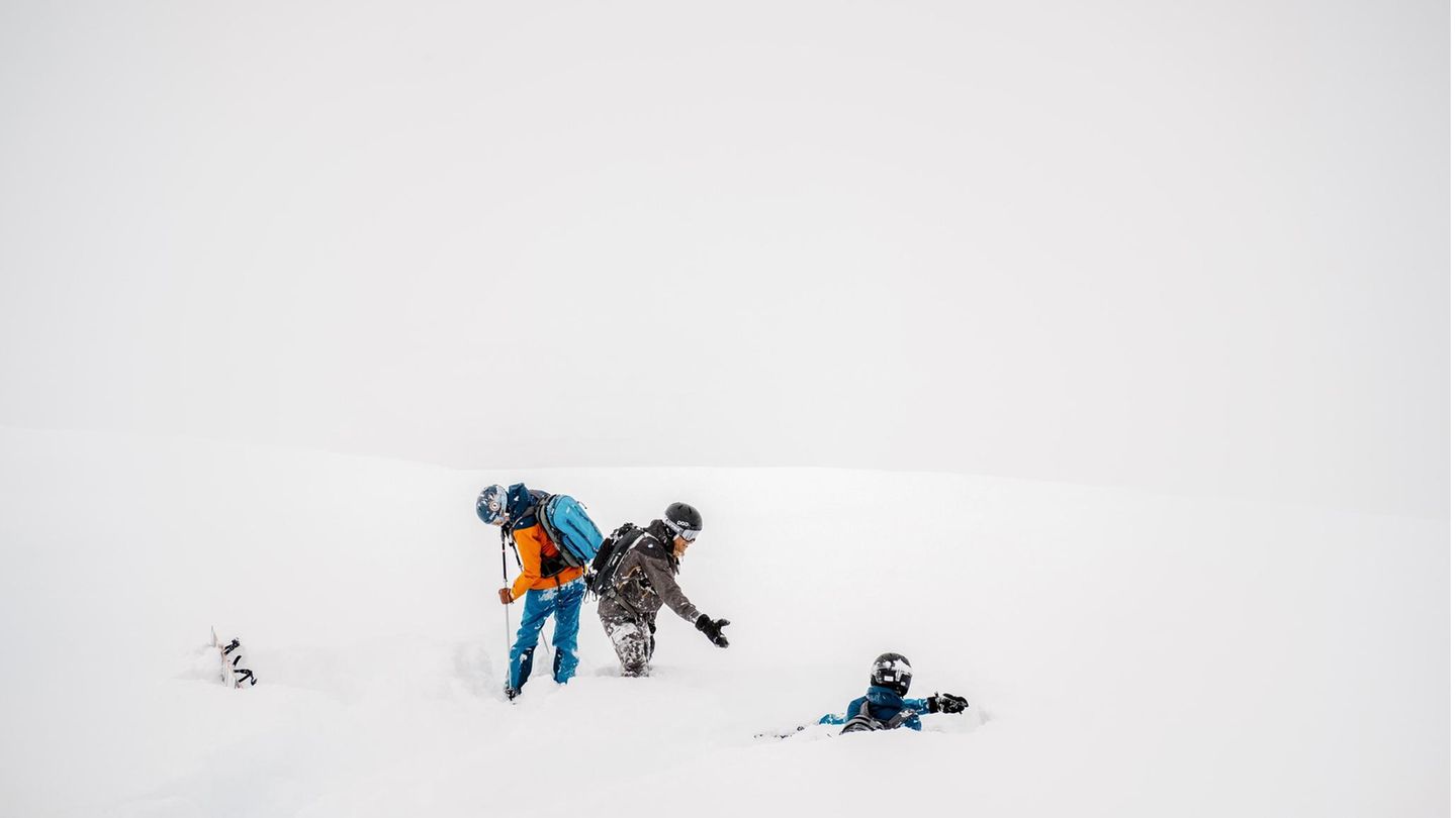 Maike Knorre im Tiefschnee