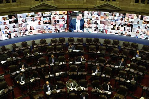 Eine Videositzung im argentinischen Parlament in Buenos Aires