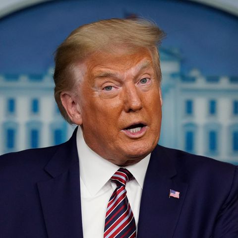 Donald Trump, Präsident der USA, während einer Pressekonferenz im Weißen Haus
