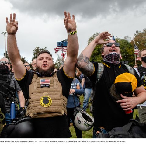 The "Proud Boys" on the edge of a demo