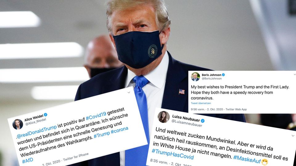 Donald Trump Twitterreaktionen zu Trumps Covid-19.Infektion