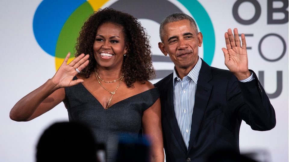 Michelle und Barack Obama im Herbst 2019 auf einem Treffen der Stiftung des Ex-Präsidenten, der Obama Foundation, in Chicago