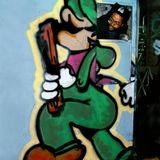 Cop drawn from a Mario character from Nintendo's Donkey Kong video game, Son1 & Rem, Manhattan, NYC, 1983