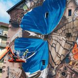 Mantra, "Toward 2030" Lavazza project. Mural "The Ode of Collapse", Turin (Turino), Italy, 2019