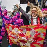 Olek and crew at Women's March, Washington, D.C., 2017