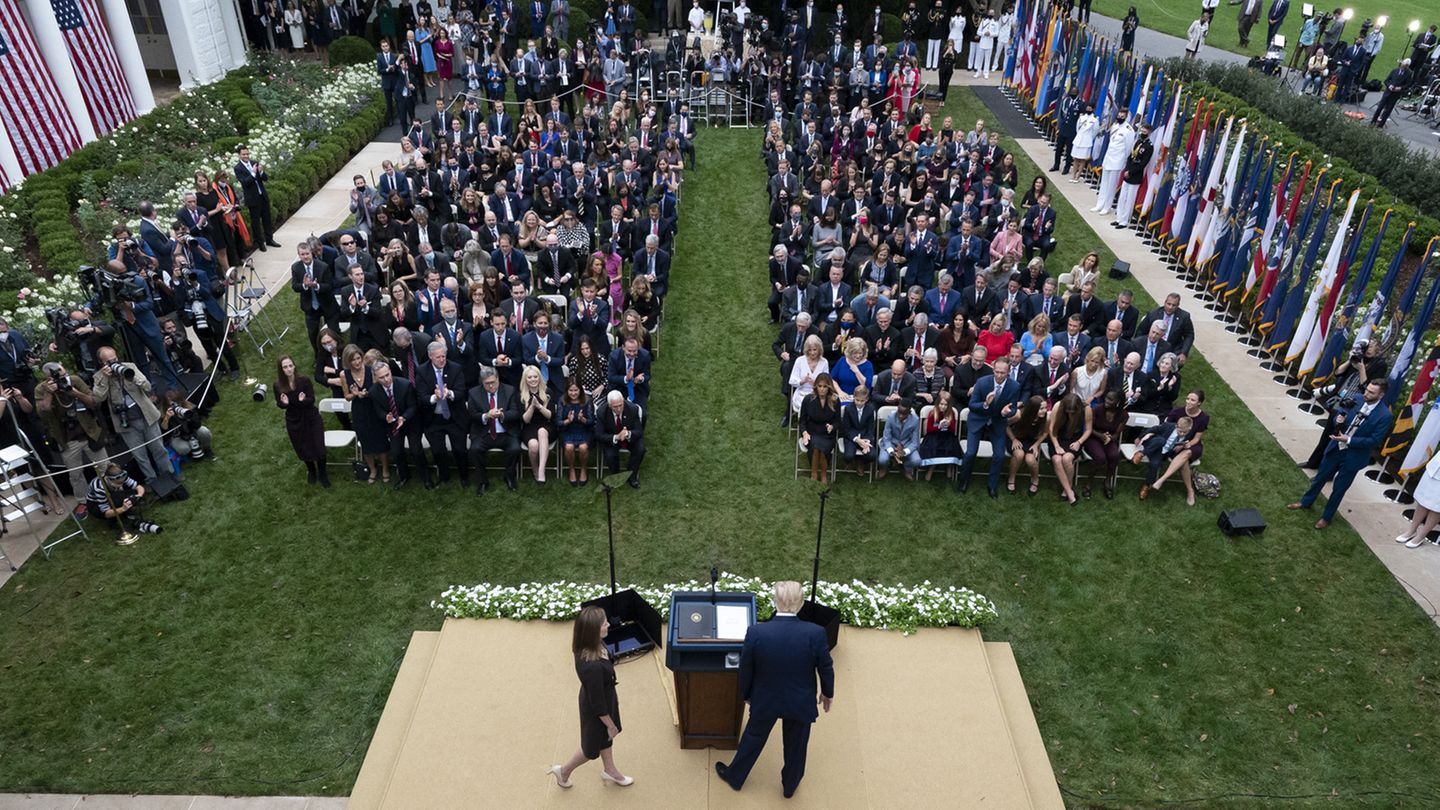 Trump im Rosengarten