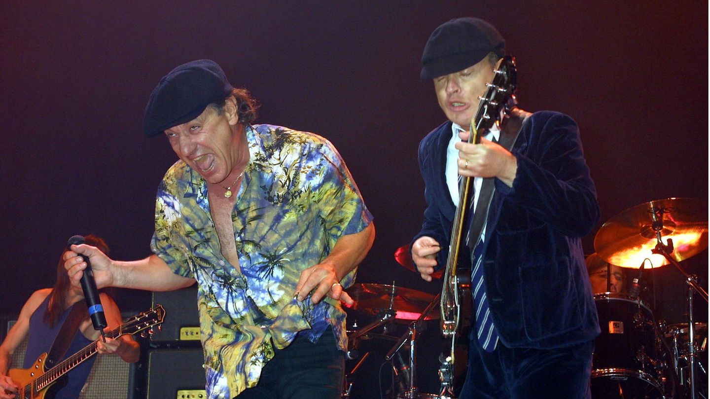 AC/DC veröffentlichen neues Album: Brian Johnson und Angus Young bei einem Konzert in New York