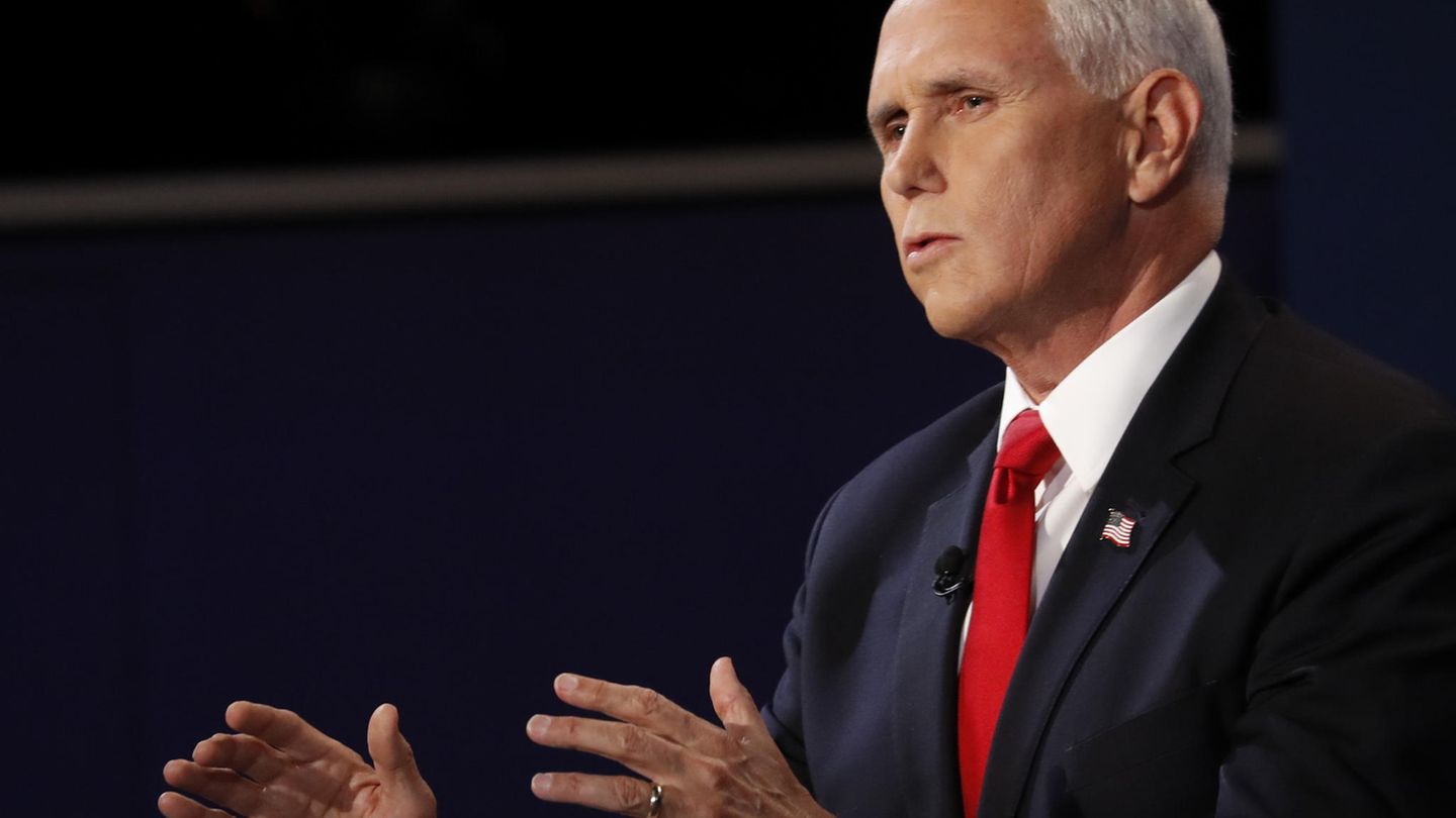Mike Pence während des TV-Duells mit Kamala Harris
