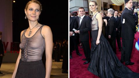 Gwyneth Paltrow kam zu den Oscars 2002 ohne BH und mit transparentem Top