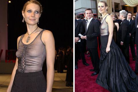 Gwyneth Paltrow kam zu den Oscars 2002 ohne BH und mit transparentem Top
