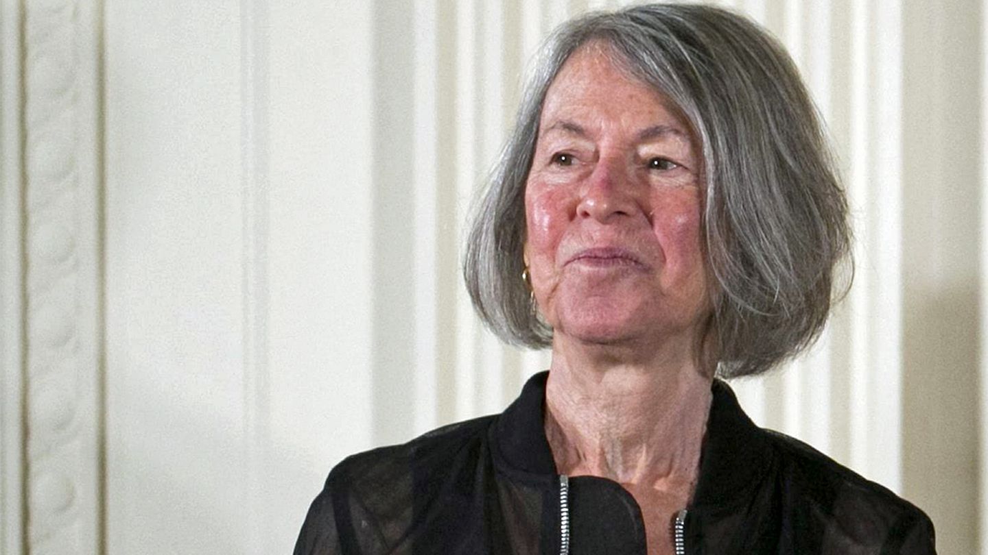 Die amerikanische Poetin Louise Glück bei der Verleihung der National Humanities Medal 2016 im Weißen Haus
