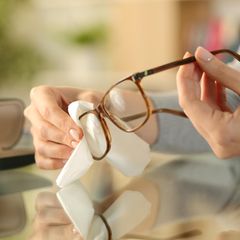 Auch beim Brille putzen kann man Fehler machen