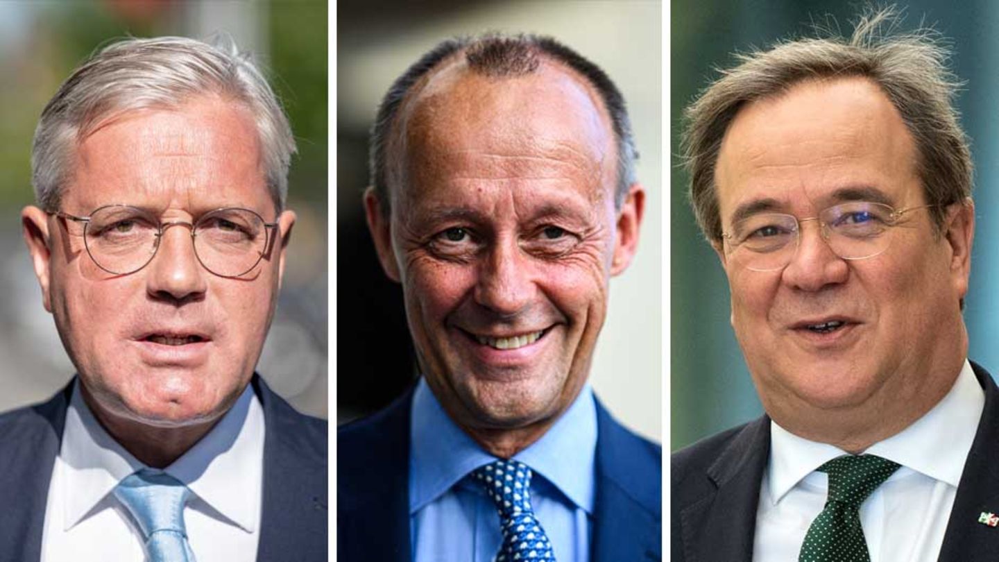 Die Bewerber um den CDU-Parteivorsitz Norbert Röttgen, Friedrich Merz, Armin Laschet