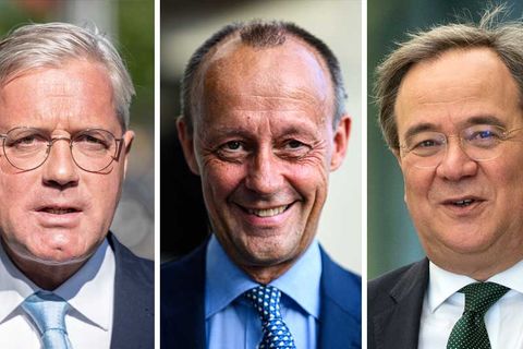 Die Bewerber um den CDU-Parteivorsitz Norbert Röttgen, Friedrich Merz, Armin Laschet