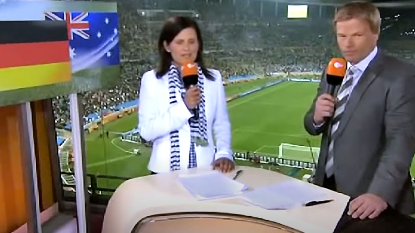 Katrin Müller-Hohenstein und Oliver Kahn bei der WM 2010