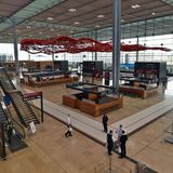 Die 32 Meter hohe Haupthalle mit viel Tageslicht und acht Check-in-Inseln mit insgesamt 118 Schaltern. Zwei weitere Check-in-Inseln befinden sich im Pavillon Nord und Süd.