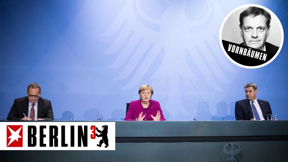 Berlins Regierender Bürgermeister Michael Müller, Bundeskanzlerin Angela Merkel, Bayerns Ministerpräsident Markus Söder