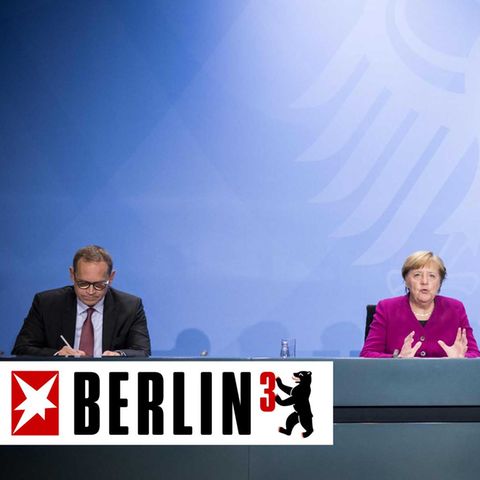 Berlins Regierender Bürgermeister Michael Müller, Bundeskanzlerin Angela Merkel, Bayerns Ministerpräsident Markus Söder