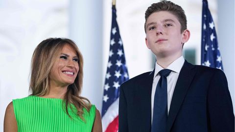First Lady der USA Melania Trump und ihr Sohn Barron waren an Covid-19 erkrankt 