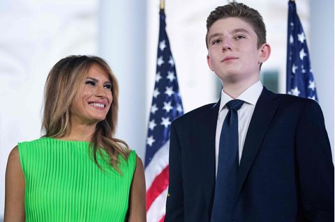 First Lady der USA Melania Trump und ihr Sohn Barron waren an Covid-19 erkrankt 