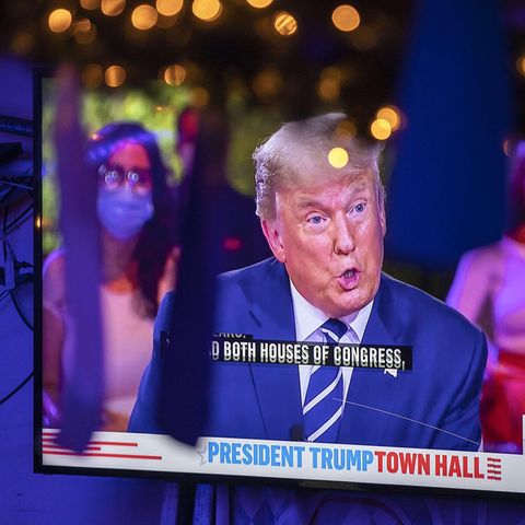 US-Wahl: Donald Trump auf einem TV-Screen während der NBC-Live-Sendung