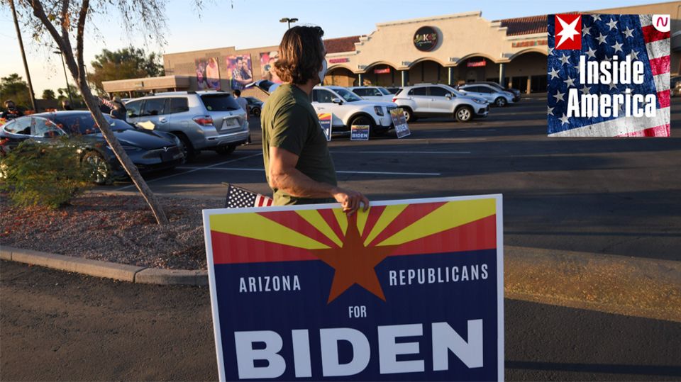 Republikaner mit Biden-Schild in Arizona