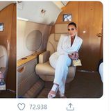 Bild 1 von 20 der Fotostrecke zum Klicken - Auf Platz 20: Kim Kardashian West  Die Influencerin jettet im gecharterten Privatflugzeug zu ihren Terminen, bei Kosten laut stratosjets.com von 730.000 US-Dollar. Vor zwei Jahren erregte sie heftige Kritik, als sie zusammen mit ihrem Mann Kanye West ein Instagram-Video mit dem Kommentar gepostet hatte: "Keine große Sache. Wir nehmen nur eine private 747".