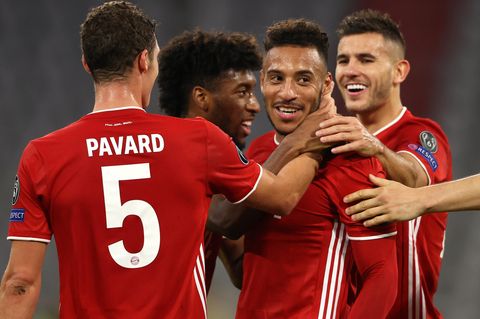 Corentin Tolisso erzielte das dritte Tor der Bayern gegen Atletico aus der Distanz, die Mitspieler freut's