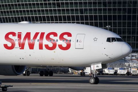 Eine Boeing 777-300 von Swiss
