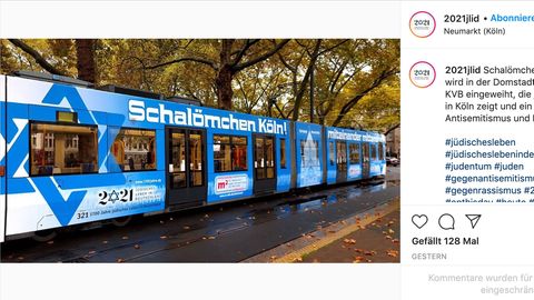 Köln setzt mit speziell gestalteten Bahn Zeichen gegen Antisemitismus