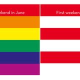 Die Regenbogenfahne wurde 1978 von Gilbert Baker entworfen, um Vielfalt und Integration zu symbolisieren. Am letzten Wochenende im Juni findet die Gay-Pride-Parade in New York City statt, in Erinnerung an Stonewall-Unruhen am 28. Juni 1970.  Für fünf Jahre war New York die Hauptstadt der Vereinigten Staaten (1785-1790). Am 4. Juli wird der wichtigste Nationalfeiertag begangen, der Unabhängigkeitstag.