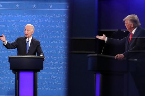 Donald Trump und Joe Biden während des TV-Duells in Nashville