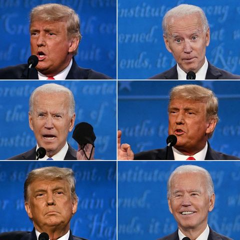 US-Präsident Donald Trump und sein demokratischer Herausforderer Joe Biden bei ihrem TV-Duell in Nashville, Tennessee