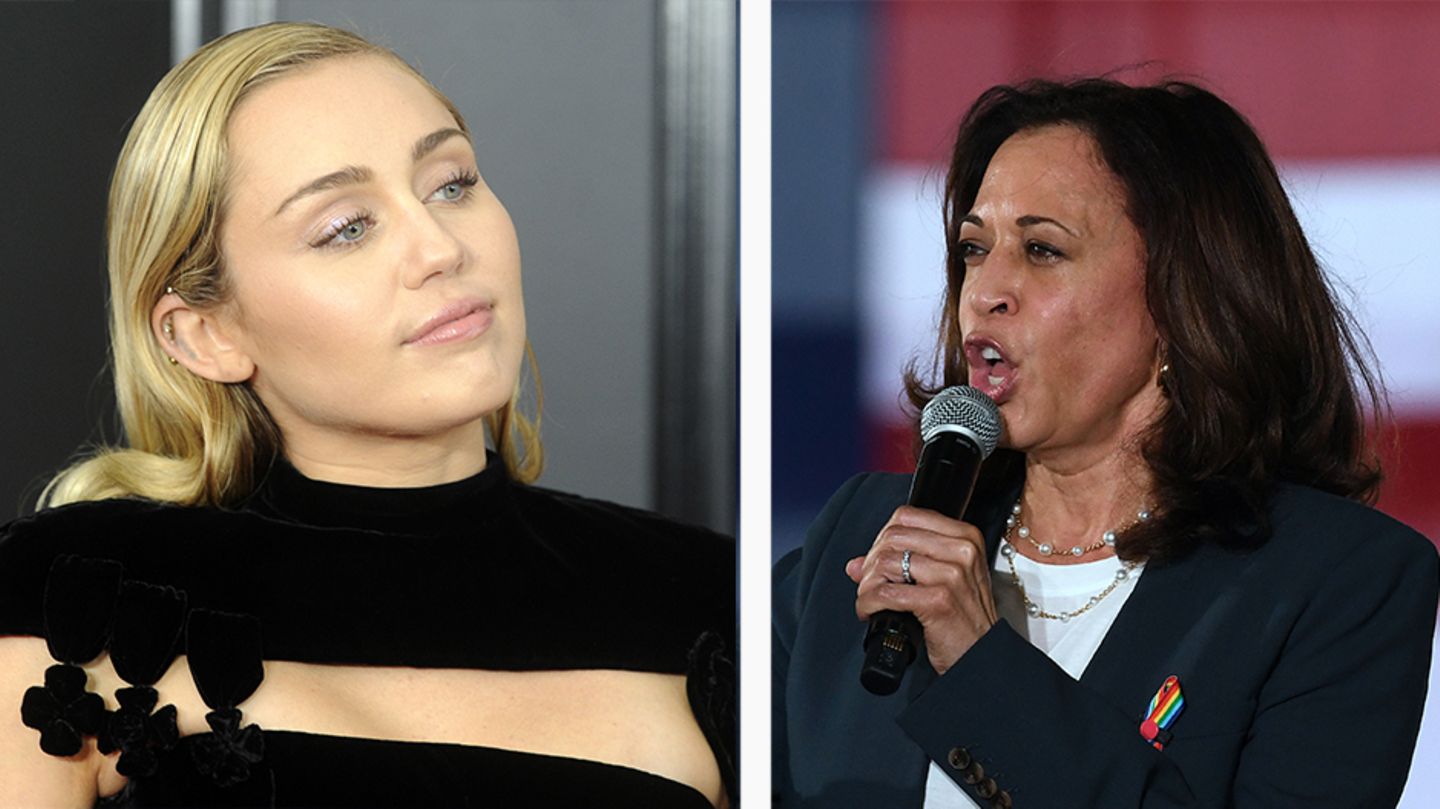 Miley Cyrus und Kamala Harris