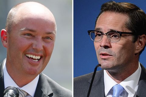 Rivalisierende Kandidaten, die darum wetteifern, Utahs nächster Gouverneur zu werden: Spencer Cox (l.) und Chris Peterson