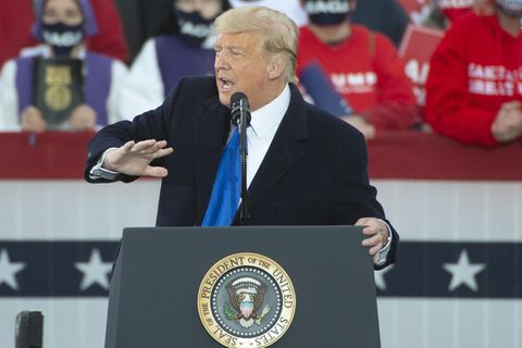US-Präsident Donald Trump bei seinem Wahlkampfauftritt in Circleville, Ohio am gestrigen Samstag