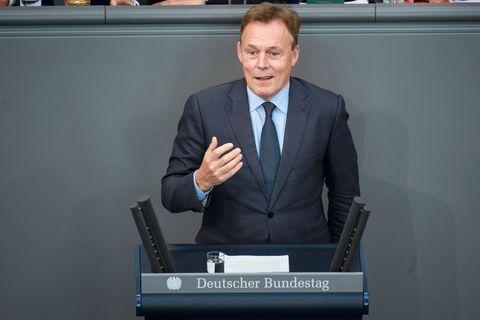 Thomas Oppermann (SPD), Bundestagsabgeordneter, spricht 2018 im Bundestag