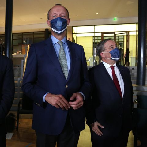 Norbert Röttgen (links), Friedrich Merz (Mitte ) und Armin Laschet (rechts)