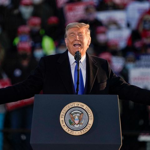 Donald Trump, Präsident der USA, spricht auf einer Wahlkampfveranstaltung