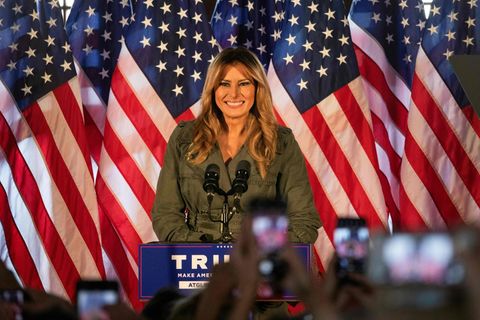 Melania Trump bei einer Wahlkampfveranstaltung in Atglen, Pennsylvania.