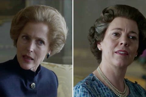 Margaret Thatcher und die Queen in "The Crown"